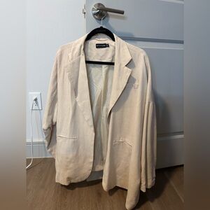 Cream Linen Blazer Jacket